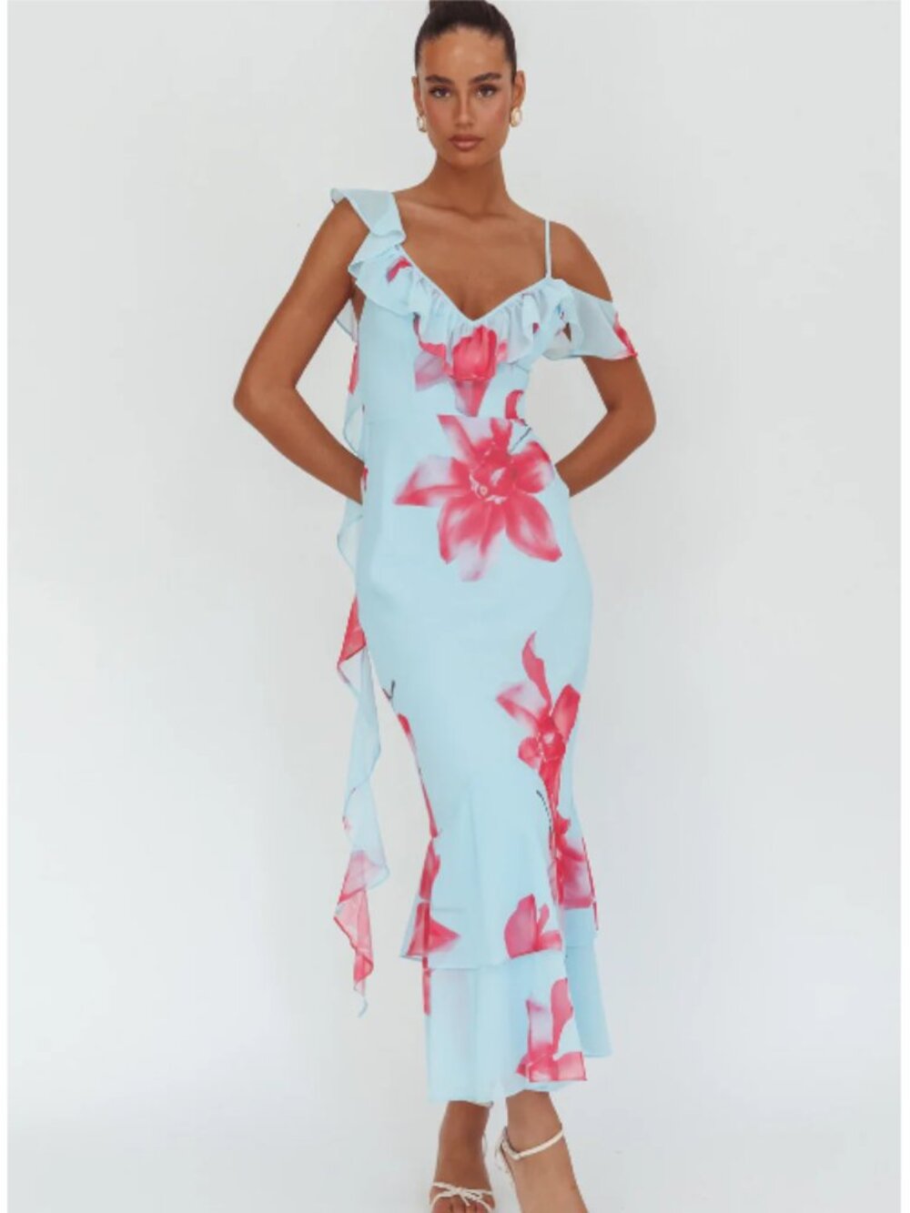 Selfie leslie blue flower dress - worn once